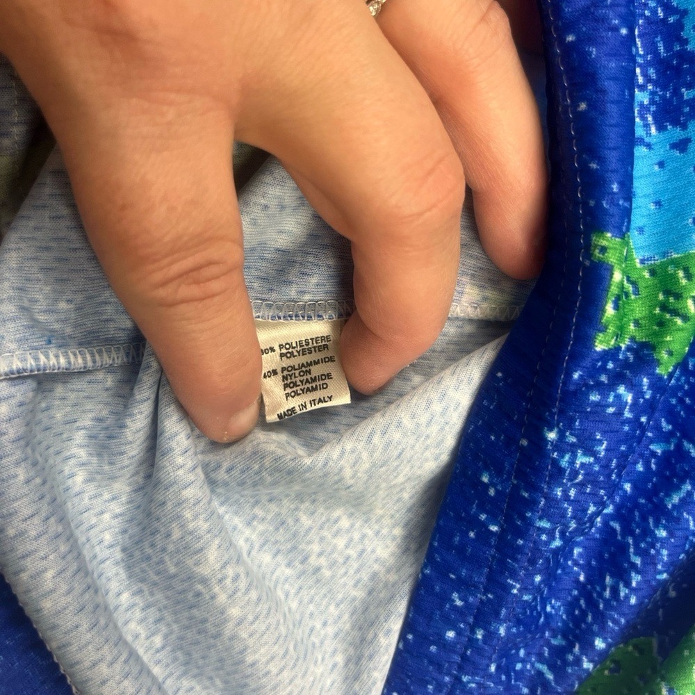 Santini Cycling Full-Zip Jacket & Shirt L Blue Green Pixelated Set Made in Italy - Picture 14 of 16